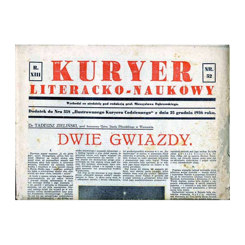 Kuryer Literacko-Naukowy. R.13 (1936). Nr 52 (25 grudnia 1936)