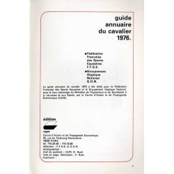 Guide Annuaire du Cavalier 1976