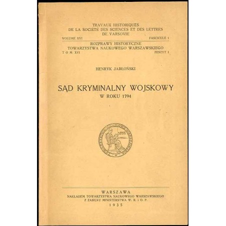 Sąd kryminalny wojskowy w roku 1794