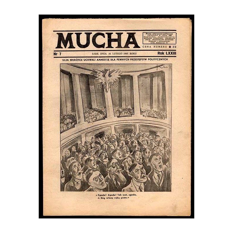 Mucha. R.73 (1947). Nr 7 (16 lutego 1947) / Sejm i amnestia uchwalona 22.02.1947