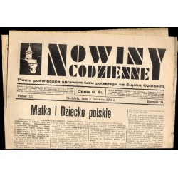 Nowiny Codzienne. Pismo poświęcone sprawom ludu polskiego na Śląsku Opolskim. R.24 (1934). Nr 123 (3 czerwca 1934)