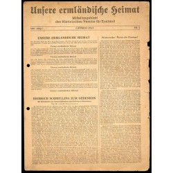 Unsere Ermländische Heimat. Mitteilungsblatt des Historischen Vereins für Ermland. 1. Jahrgang (1955). Nr. 1 2 3 4 (komplet)