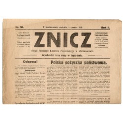 Znicz. Organ Polskiego Komitetu Powiatowego w Stanisławowie. R.2 (1919). Nr 54 (1 czerwca 1919)