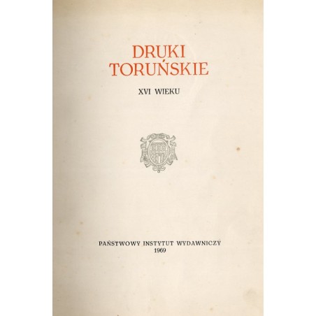 Druki toruńskie XVI wieku
