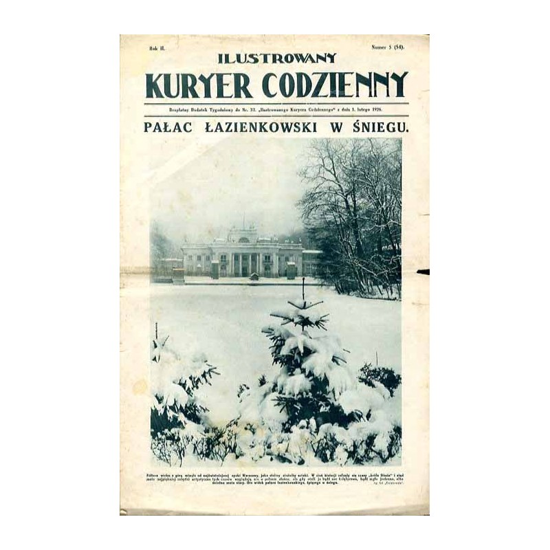 Ilustrowany Kurier Codzienny. Bezpłatny dodatek tygodniowy "Ilustrowanego Kuriera Codziennego" do nr 32 R.2 (1926). Nr 5 (54) (1