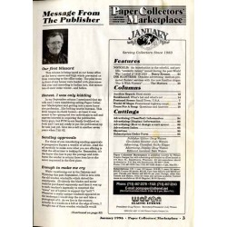 PCM Paper, Collectors' Marketplace. Vol.14 (1996). Nr 1 (January 1996)