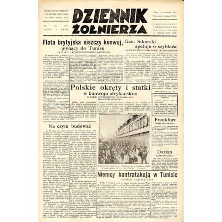 Dziennik Żołnierza. [...] Pismo żołnierzy I. Korpusu Panc.-Motorowego. R.3 (1942). Nr 181 (714) (4 grudnia 1942) / Gen. Władysła