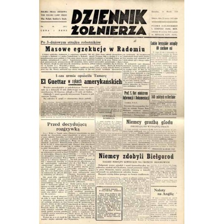 Dziennik Żołnierza. Polska prasa obozowa. Pismo żołnierzy 1. Korpusu Pancerno Mot. R.4 (1943). Nr 66 (801) (20 marca 1943) / Rad