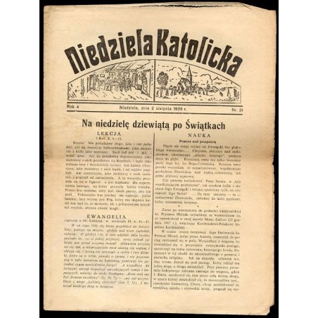 Niedziela Katolicka. R.4 (2 VIII 1936) nr 31
