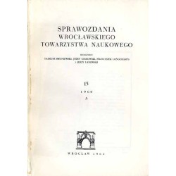 Sprawozdania Wrocławskiego Towarzystwa Naukowego. [Seria] A. Nr 15 (1960)