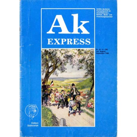 Ak Express. Größte deutsche Fachzeitschrift für Ansichtskarten-, Heimat-, Motiv- und Forschungssammler. (1986). Nr 40 (Juli-Augu
