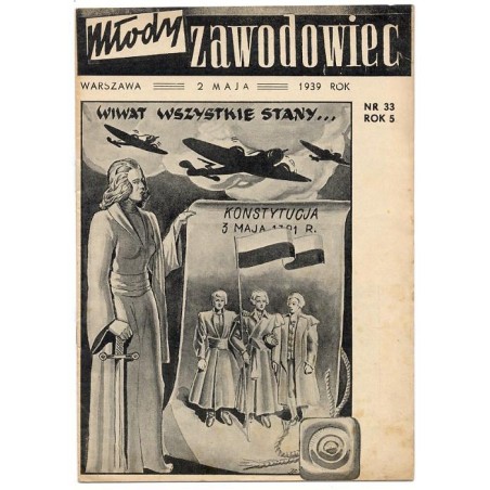Młody Zawodowiec. R.5 (1939). Nr 33 (2 maja 1939) / Konstytucja 3 maja / PKO / Zaolzie i Trzyniec