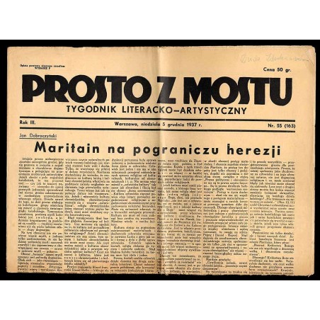 Prosto z Mostu. Tygodnik literacko-artystyczny. R.3 (1937). Nr 55 (163) (5 grudnia 1937)