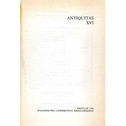 Acta Universitatis Wratislaviensis. Antiquitas. T.16 (1992)