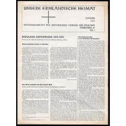 Unsere Ermländische Heimat. Mitteilungsblatt des Historischen Vereins für Ermland. 19. Jahrgang (1973). Nr. 1 2/3 4 (komplet)