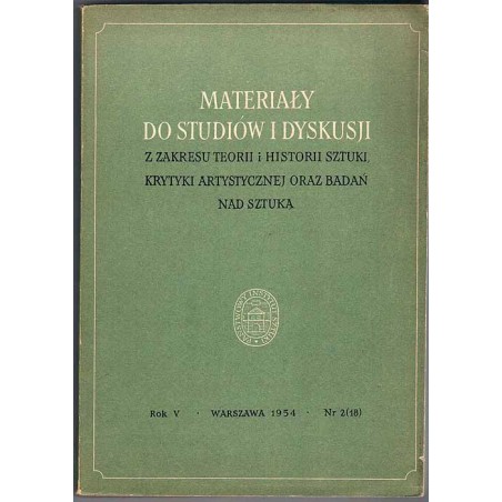Materiały do Studiów i Dyskusji z Zakresu Teorii i Historii Sztuki, Krytyki Artystycznej oraz Metodologii Badań nad Sztuką. R.5