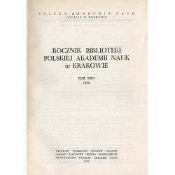 Rocznik Biblioteki Polskiej Akademii Nauk w Krakowie. R.22 (1976)