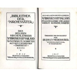 Bibliothek der Kirchenväter. Eine Auswahl Patristischer Werke in deutscher übersetzung. Reihe 1. B. 32: Ambrosius von Mailand: A