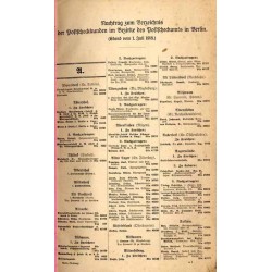 Nachtrag zum Verzeichnis der Postscheckkunden bei den Postscheckämtern im Reichs-Postgebiet. 1918 [...] Nach dem Stande vom 1. J