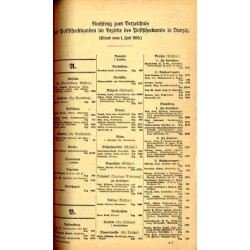 Nachtrag zum Verzeichnis der Postscheckkunden bei den Postscheckämtern im Reichs-Postgebiet. 1918 [...] Nach dem Stande vom 1. J