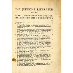 Die jüdische Literatur. T.1: Bibel, Apokryphen und jüdisch-hellenistisches Schrifttum