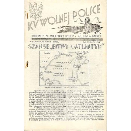 Ku Wolnej Polsce. Codzienne pismo Brygady Strzelców Karpackich. R.2 (1941). Nr 76 (183) (29 marzec 1941)