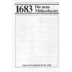 Die Neue Mölkerbastei. 1683. Jahrgang 1978. Nr 1/2, 3, 4, 6, 7/8, 9, 10, 11, 12