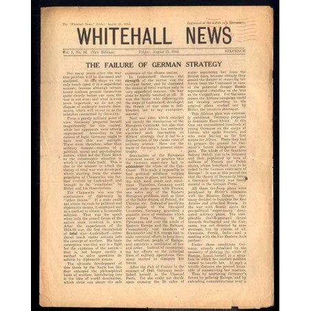Whitehall News. 1944. Vol.1 (25 VIII 1944)