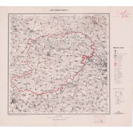 Mapa powiatu Środa Śl. [Śląska]. 1:100.000
