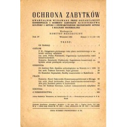 Ochrona Zabytków. R.4 (1951). Nr 1-2 (12-13) (IX 1951)