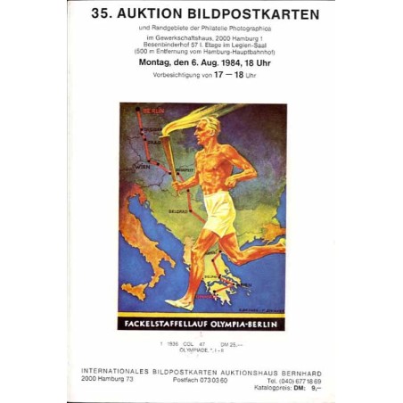 [Martin Bernhard] 35. Auktion Bildpostkarten und Randgebiete der Philatelie Photographica im Gewerkschaftshaus, 2000 Hamburg 1.