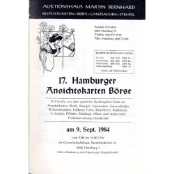 [Martin Bernhard] 35. Auktion Bildpostkarten und Randgebiete der Philatelie Photographica im Gewerkschaftshaus, 2000 Hamburg 1.