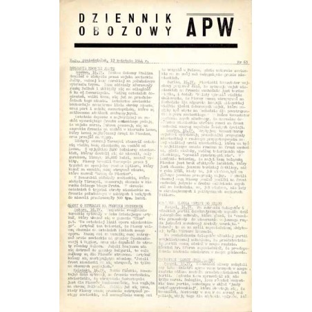 Dziennik Obozowy APW. 1944. Nr 63 (17 kwietnia 1944)
