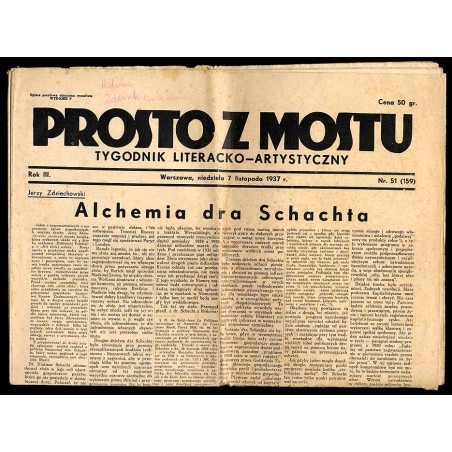 Prosto z Mostu. Tygodnik literacko-artystyczny. R.3 (1937). Nr 51 (159) (7 listopada 1937)