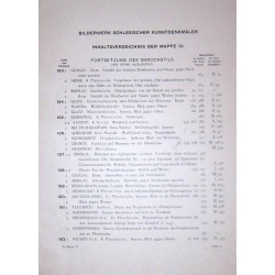 Bilderwerk schlesischer Kunstdenkmäler. Inhaltsverzeichnis der Mappe III Tafel 153-232 [spis treści i okładka teki]