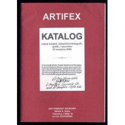 [Antykwariat Naukowy Artifex Witold A. Sojka] Katalog aukcji książek, rękopisów, kartografii, grafik, rysunków 23.09.2000 (sobot