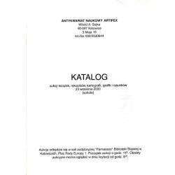 [Antykwariat Naukowy Artifex Witold A. Sojka] Katalog aukcji książek, rękopisów, kartografii, grafik, rysunków 23.09.2000 (sobot