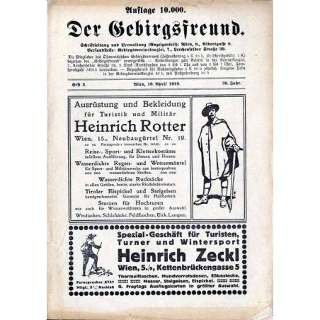 Der Gebirgsfreund. Zeitschrift des Oesterreichischen Gebirgsvereins. 30. Jahrgang (1919). H.3 (10. April 1919)