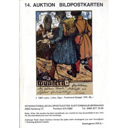 [Martin Bernhard] 14. Auktion Bildpostkarten. Photographica und Randgebiete der Philatelie im Haus des Sports, 2000 Hamburg 6. S