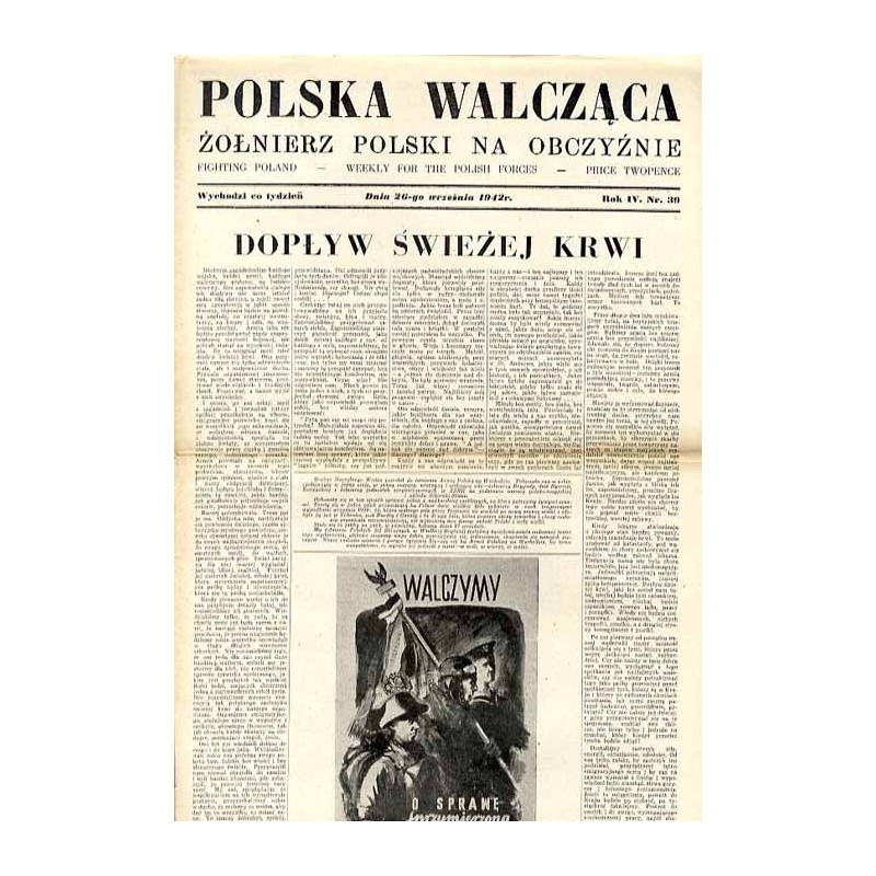Polska Walcząca - Żołnierz polski na obczyźnie. Fighting Poland. Weekly for the Polish Forces. R.4 (1942). Nr 39 (26 września 19
