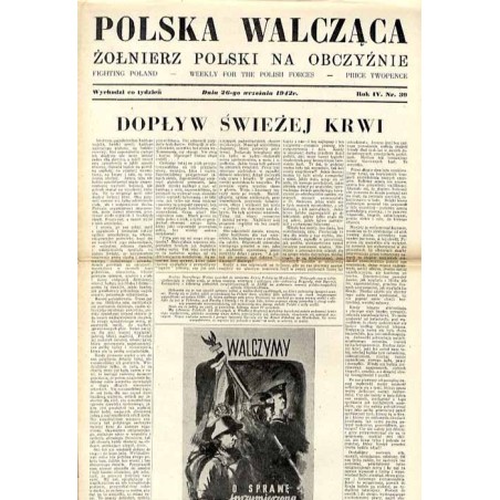 Polska Walcząca - Żołnierz polski na obczyźnie. Fighting Poland. Weekly for the Polish Forces. R.4 (1942). Nr 39 (26 września 19