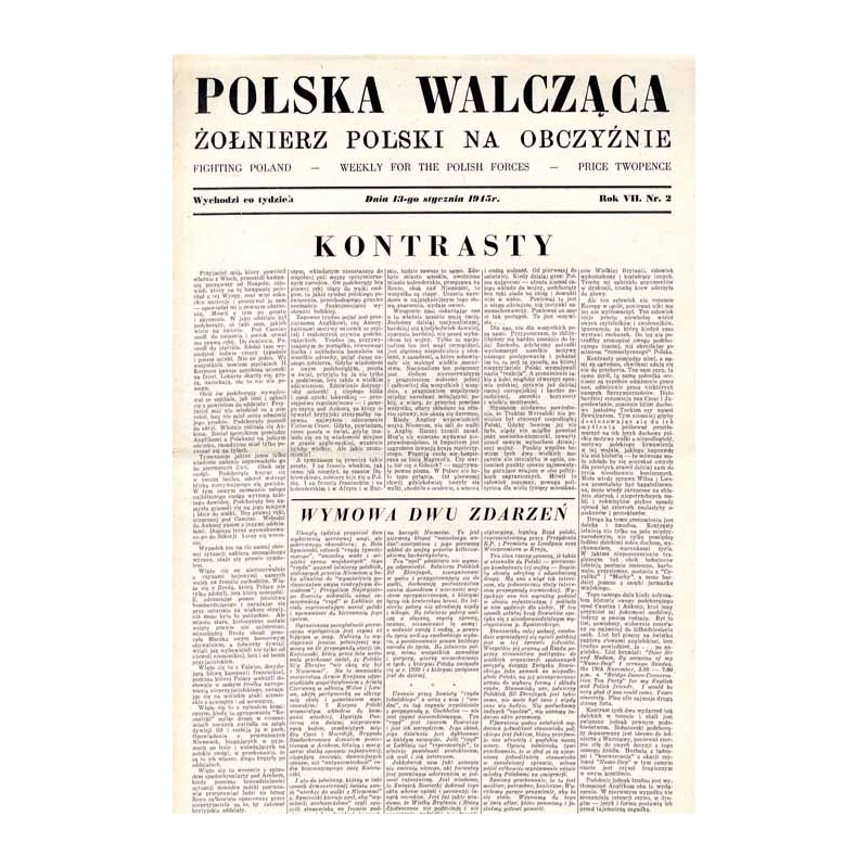 Polska Walcząca - Żołnierz Polski na Obczyźnie. Fighting Poland. Weekly for the Polish Forces. R.7 (1945). Nr 2 (13 stycznia 194