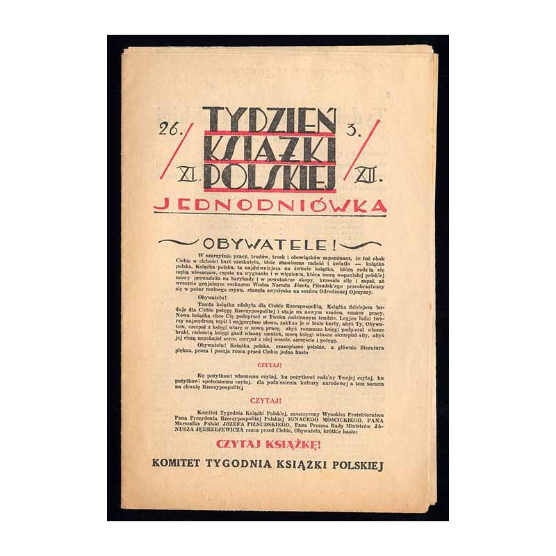 Tydzień Książki Polskiej. Jednodniówka. 26.XI. - 3.XII. [1933]