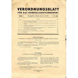 Verordnungsblatt für Generalgouvernement. 1944. Nr 33 (15. Juli 1944)