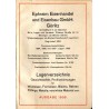 Ephraim Eisenhandel und Eisenbau GmbH. Görlitz. Lagerverzeichnis Gewichtstafeln, Profilzeichnungen für Walzeisen, Formeisen, Ble