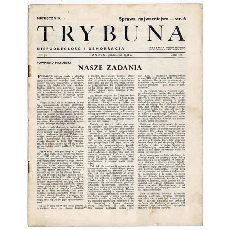 Trybuna. Niepodległość i Demokracja. 1951. Nr 32 (Październik 1951)