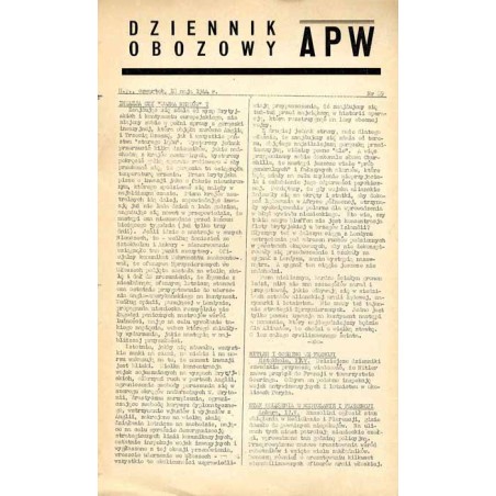 Dziennik Obozowy APW. 1944. Nr 89 (18 maja 1944)