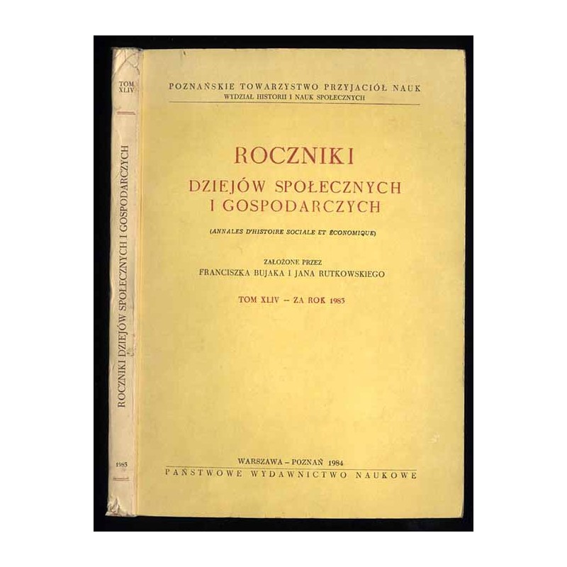 Roczniki Dziejów Społecznych i Gospodarczych. T.44 (1983)