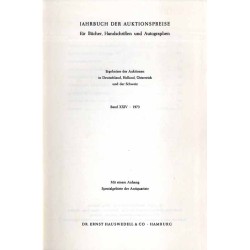 Jahrbuch der Auktionspreise für Bücher, Handschriften und Autographen. Ergebnisse der Auktionen in Deutschland, Holland, Österre