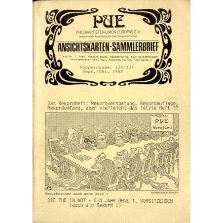Ansichtskarten-Sammlerbrief. (1987). Nr 136/137 (September-Oktober 1987). PUE Philokaristen-Union Europas E.V